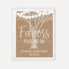 Tree Lights Kraft Rustic Wedding Favors Sign Printable Template