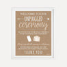 Tree Lights Kraft Rustic Wedding Unplugged Ceremony Sign Printable Template
