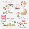 Palm Tree Foliage Hibiscus Flower Decorations Food Water Drink Labels