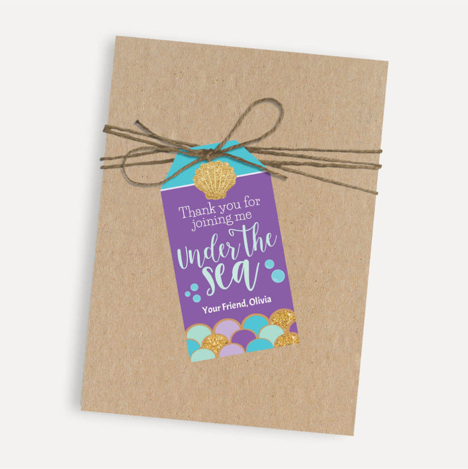 Printable Under the Sea Mermaid Kids Party Thank You Favor Tags ...