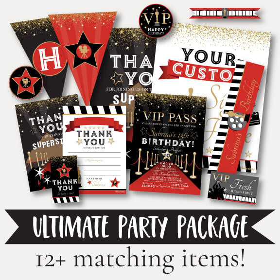 VIP Kids Party Complete Package Set Printable Template