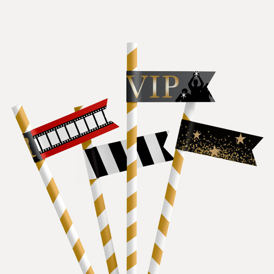 VIP Kids Party Straw Flag Printable Template