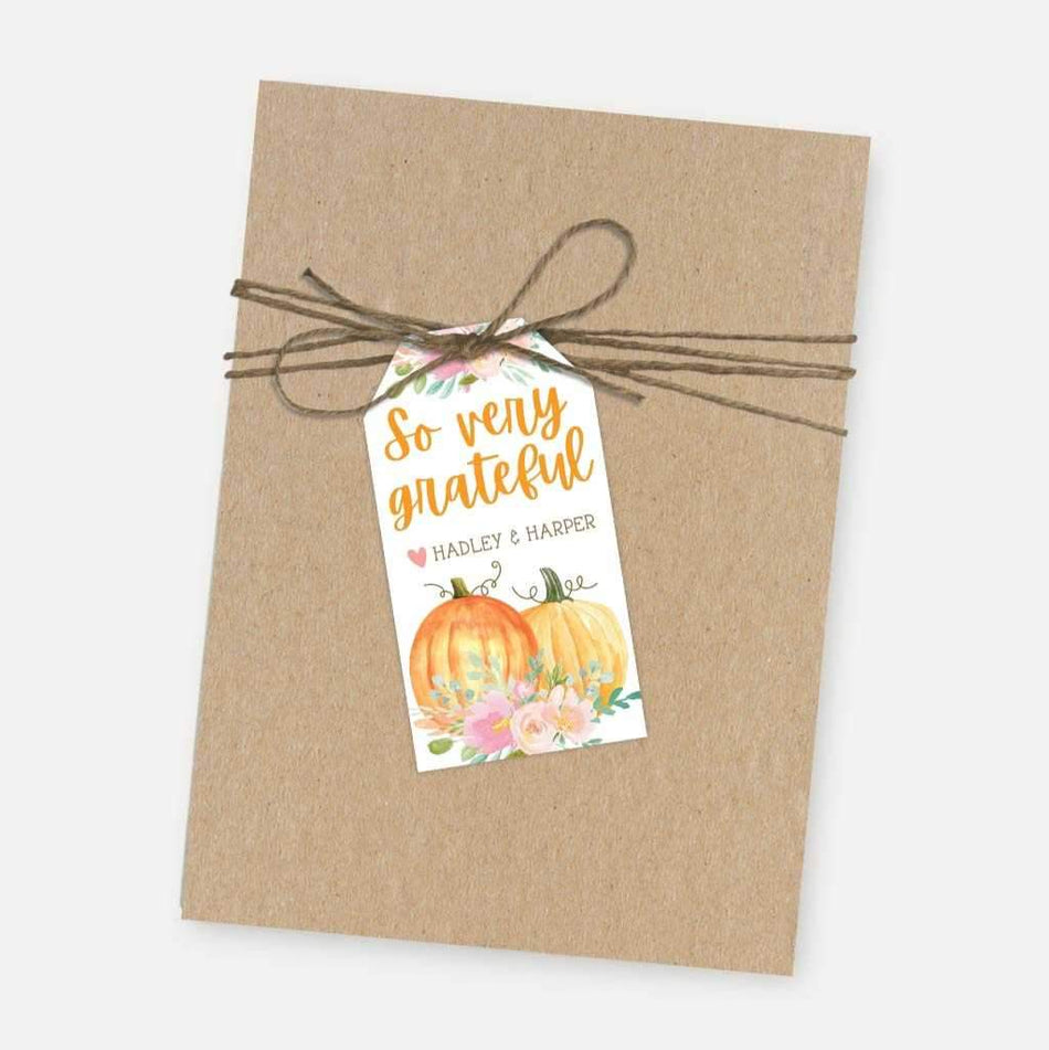 Printable Fall Pumpkin Kids Party Thank You Favor Tags Template ...
