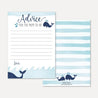 Whale Nautical Baby Shower Advice Card Printable Template