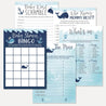 Whale Nautical Baby Shower Games Set Printable Template