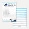 Whale Nautical Baby ShowerWhale Nautical Baby Shower  Who Knows Mommy Best Game Printable Template