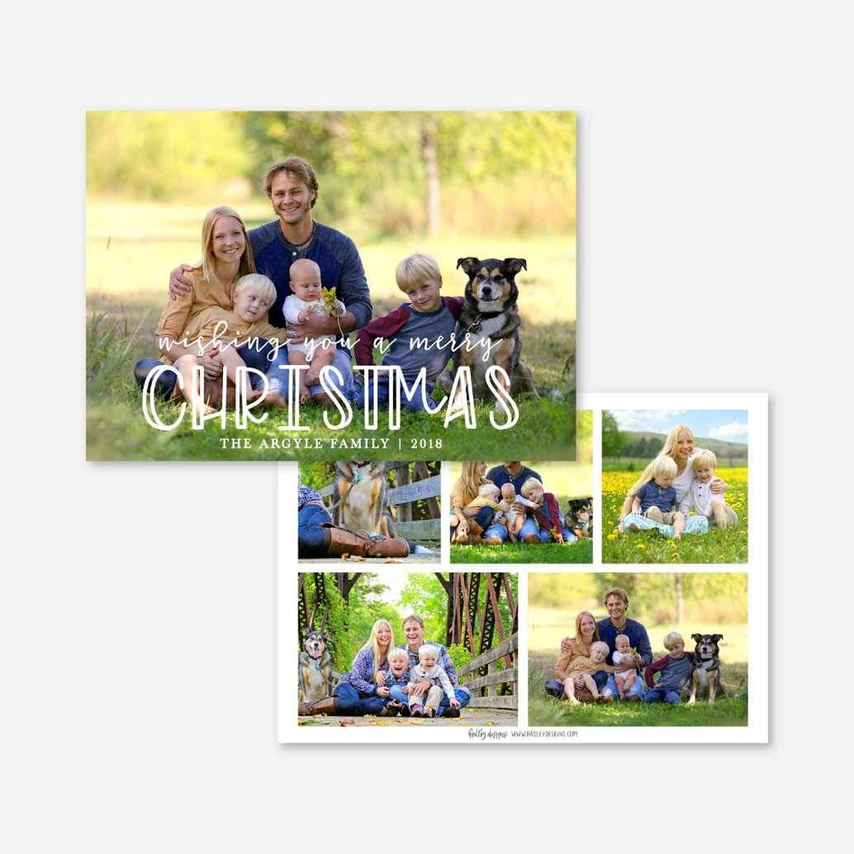 Wishing You A Merry Christmas Christmas Card Printable Template