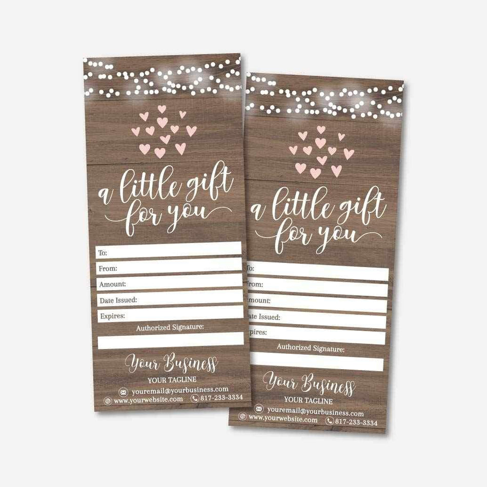 Wood and Lights Gift Certificate Printable Template