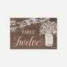 Wood Rustic Babys Breath Wedding Table Numbers Printable Template