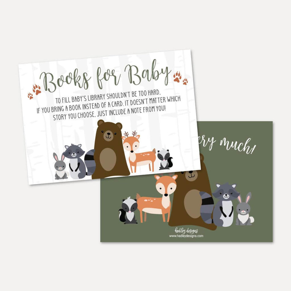 Woodland Baby Shower Diaper Raffle Printable Template