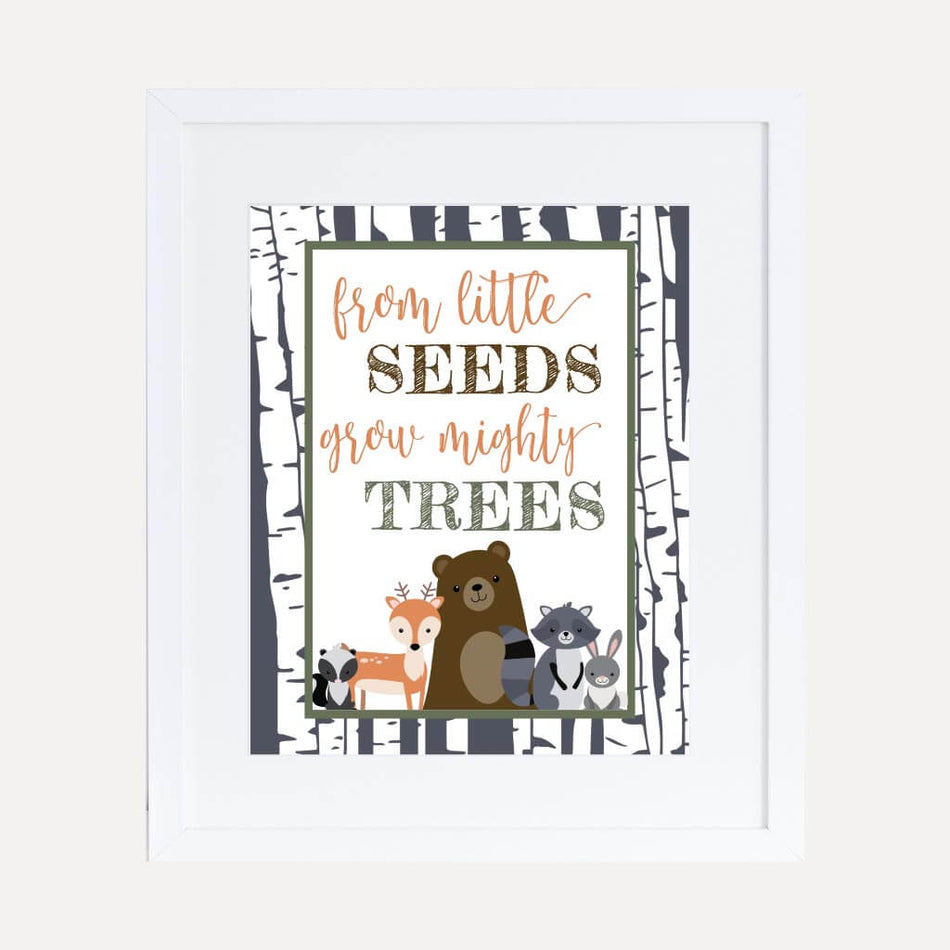 Woodland Baby Shower Quote Sign Printable Template