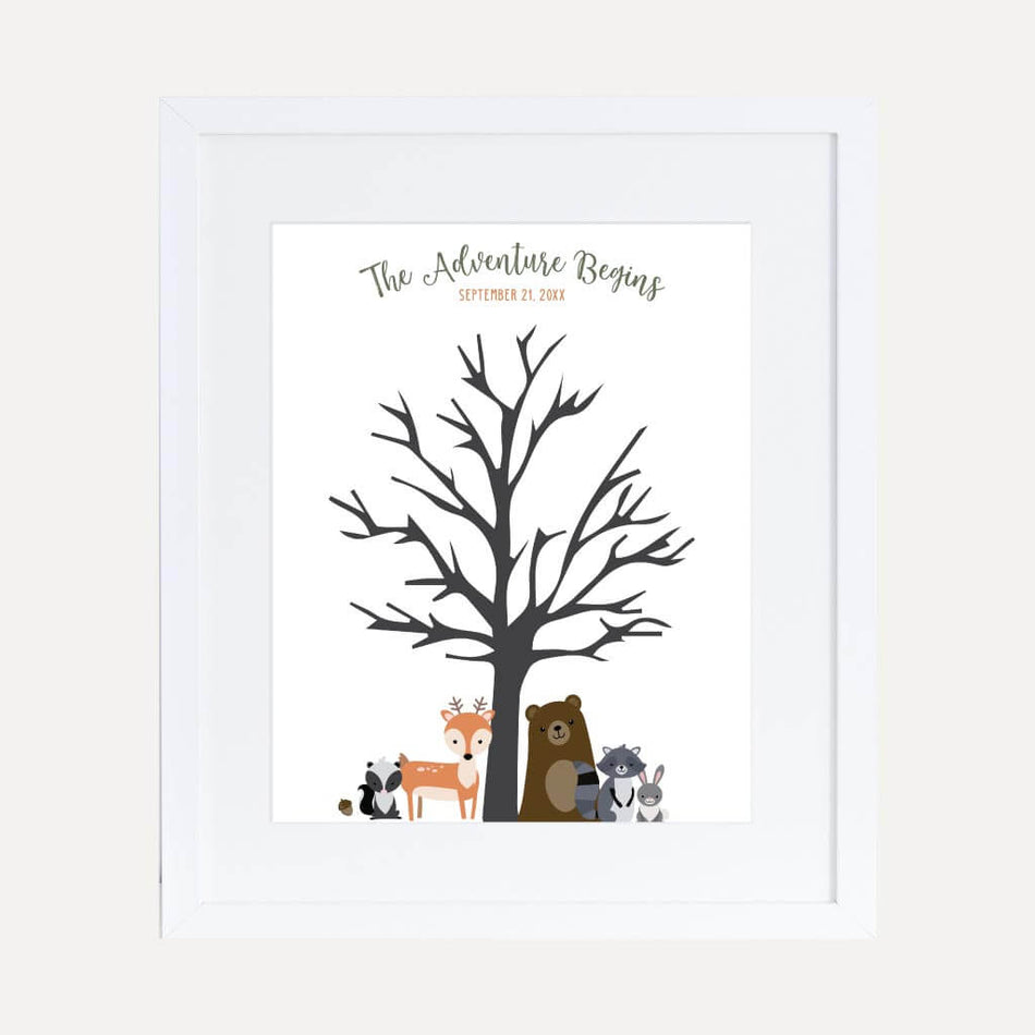 Woodland Baby Shower Guest Book Sign Printable Template