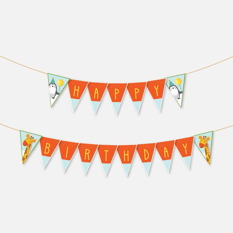 Zoo Kids Party Banner Printable Template